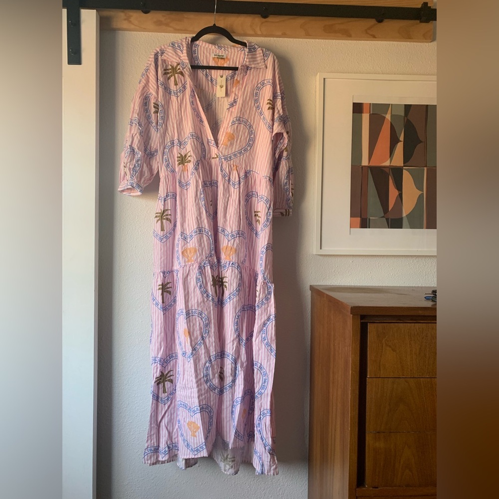 NWT Anthropologie Celandine The Carolita Printed Tiered Shirt Dress, Size L - Picture 5 of 6
